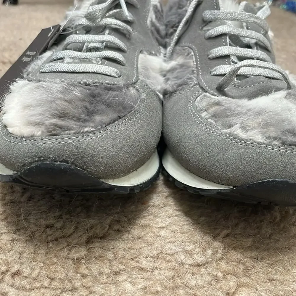 La Montelliana M65 Rabbit Fur Sneakers Gray Size‎ 42 New Retails $660